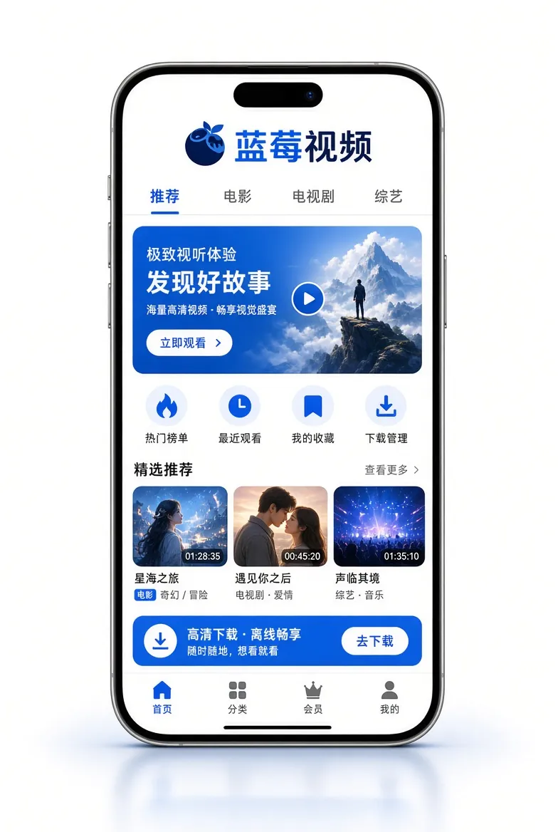 蓝莓视频APP服务视觉